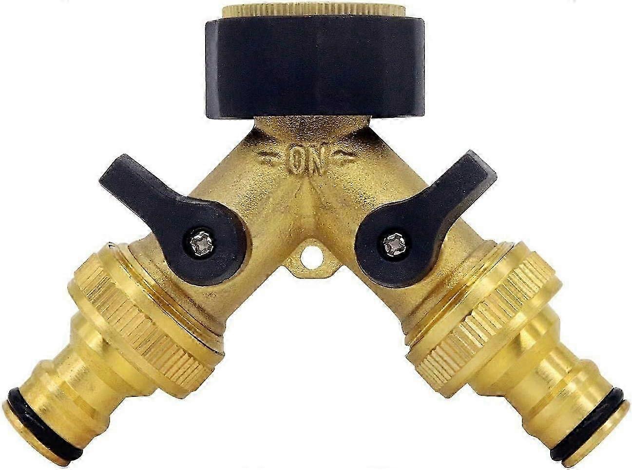 2 Way Brass Y Connector for 1/2 Inch Garden Hose Water Inlet