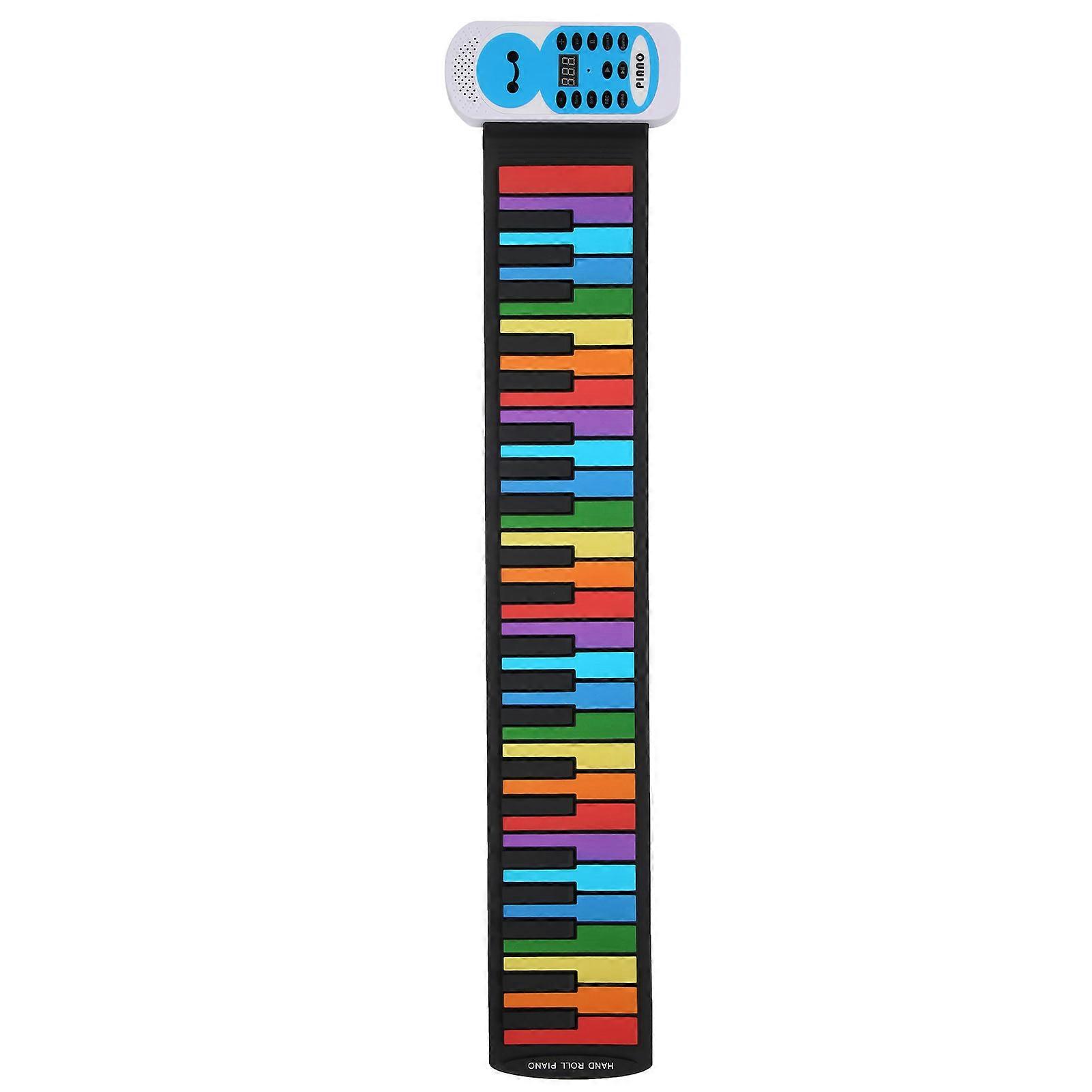 Soft Keyboard Piano 49-Key Roll Up Rainbow Portable Silicone Toy
