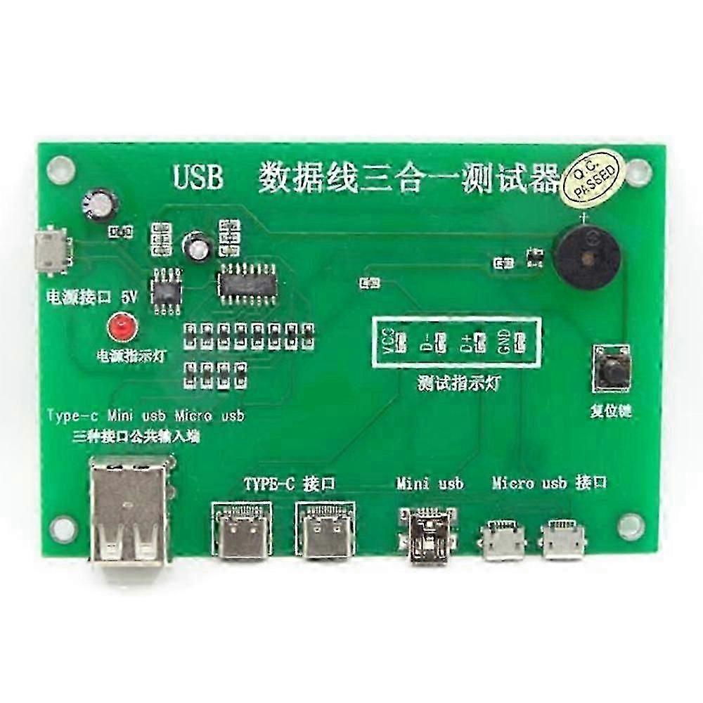 Universal USB Cable Tester for Type-C, Mini USB, and Micro-USB Connectors
