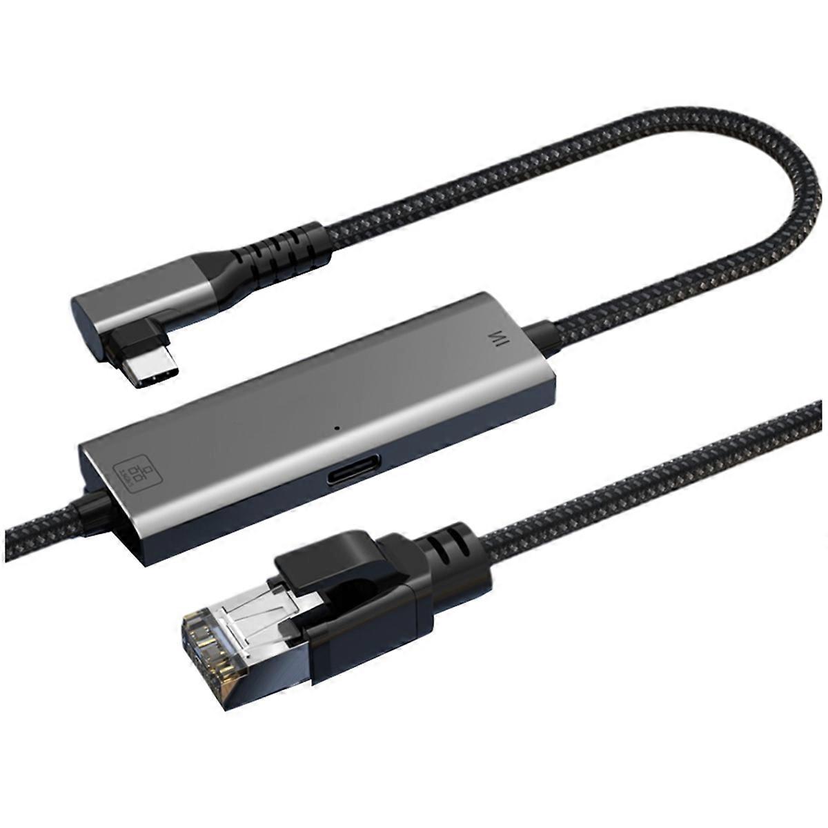 2500Mbps Ethernet Gigabit Adapter Type-C to RJ45 Network Card 2.5G 90 Degree Right Angle Gigabit Ethernet Converter B