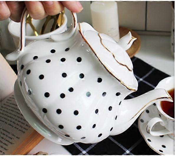 Bone Porcelain Points Hand Painted Golden Teapot Creative Coffee Pot Simple Water Pot( A)