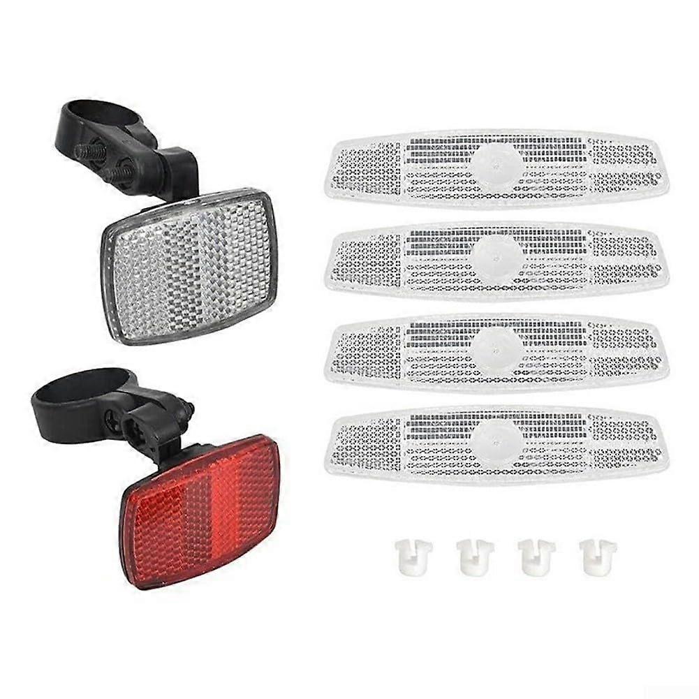 Reflector Kit for Bikes and Scooters - Front and Rear ABS Plastic Reflectors for Night Safety and Low Light Visibility