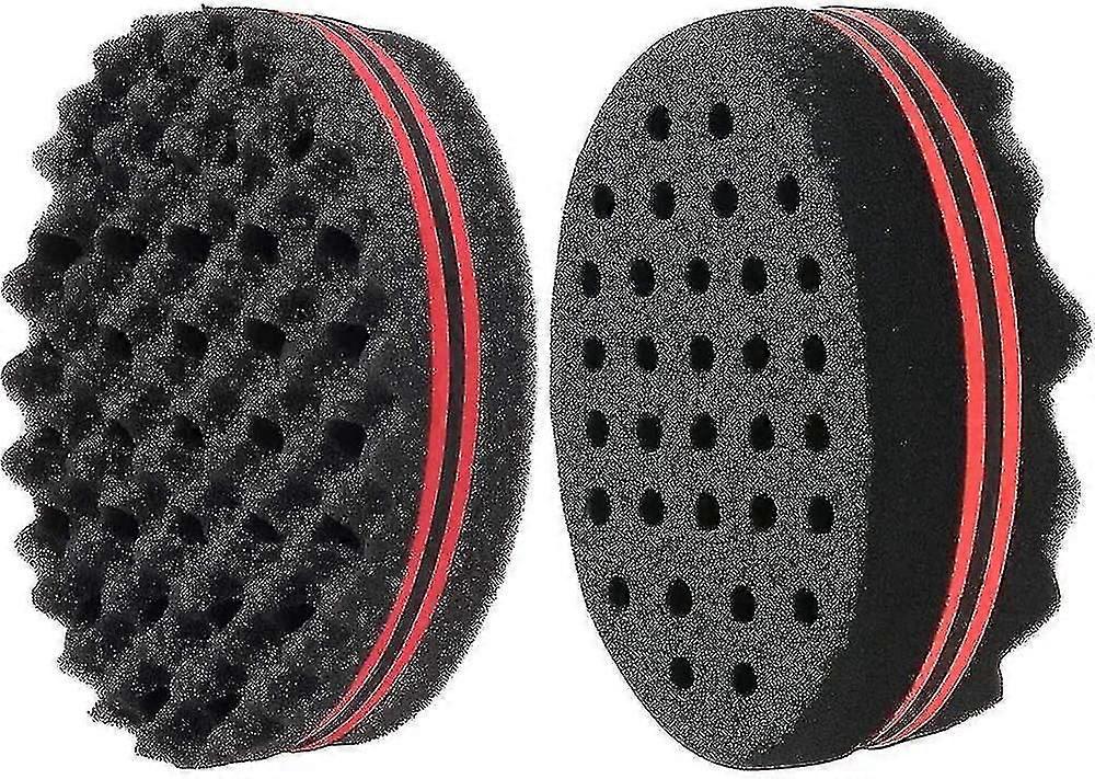 Svamphårborste, 2 stycken Curl Sponge Magic Twist, Wave Barber Hårborste Svamp, Afro Curl Svamp, Dread Locking Twist Barber Tool Kompatibel med