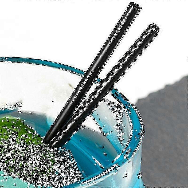 4mm μαύρα λεπτά καλαμάκια, μίας χρήσης κοκτέιλ μπαρ ίσια καλαμάκια μακριά 500 κομμάτια