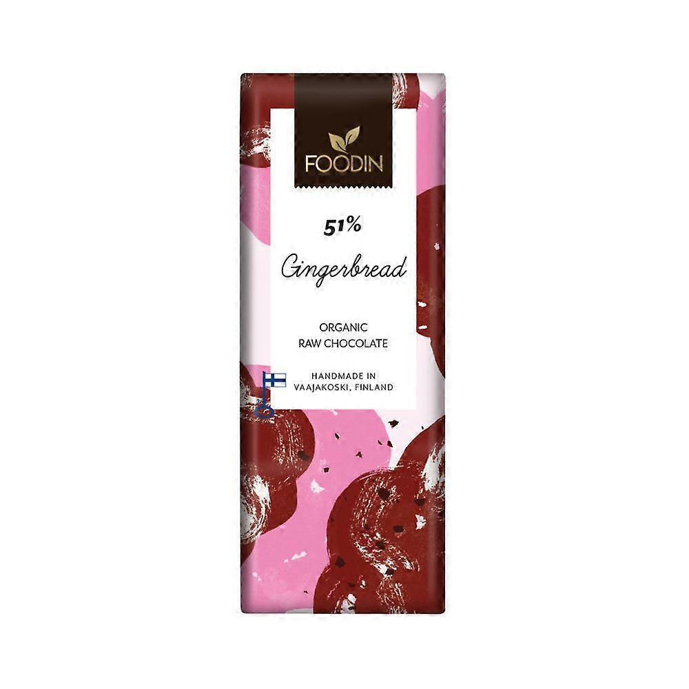 Foodin Organic Raw Chocolate Gingerbread 51% 40g - 5 Pack