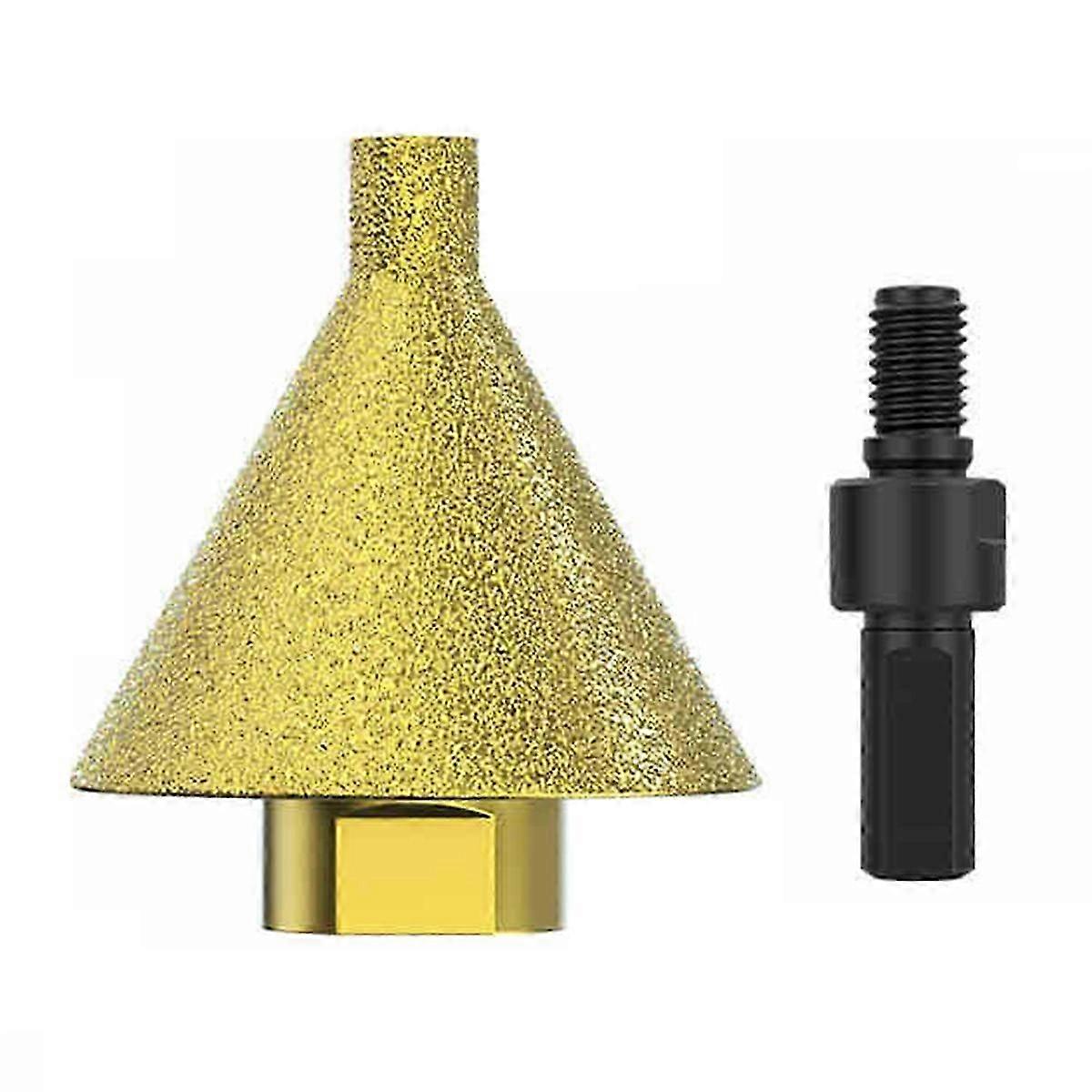 Diamond Chamfer Bit M10 Thread, 50mm Tapered Ceramic Tile Engraving and Cutting Tool, Polishing Opener for Chamfering