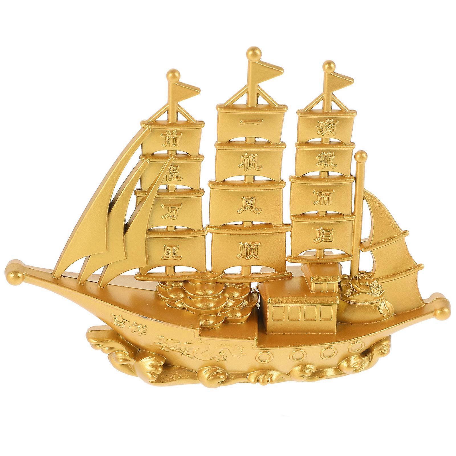 Desktop Alloy Boat Model Small Simulated Boat for Decoration