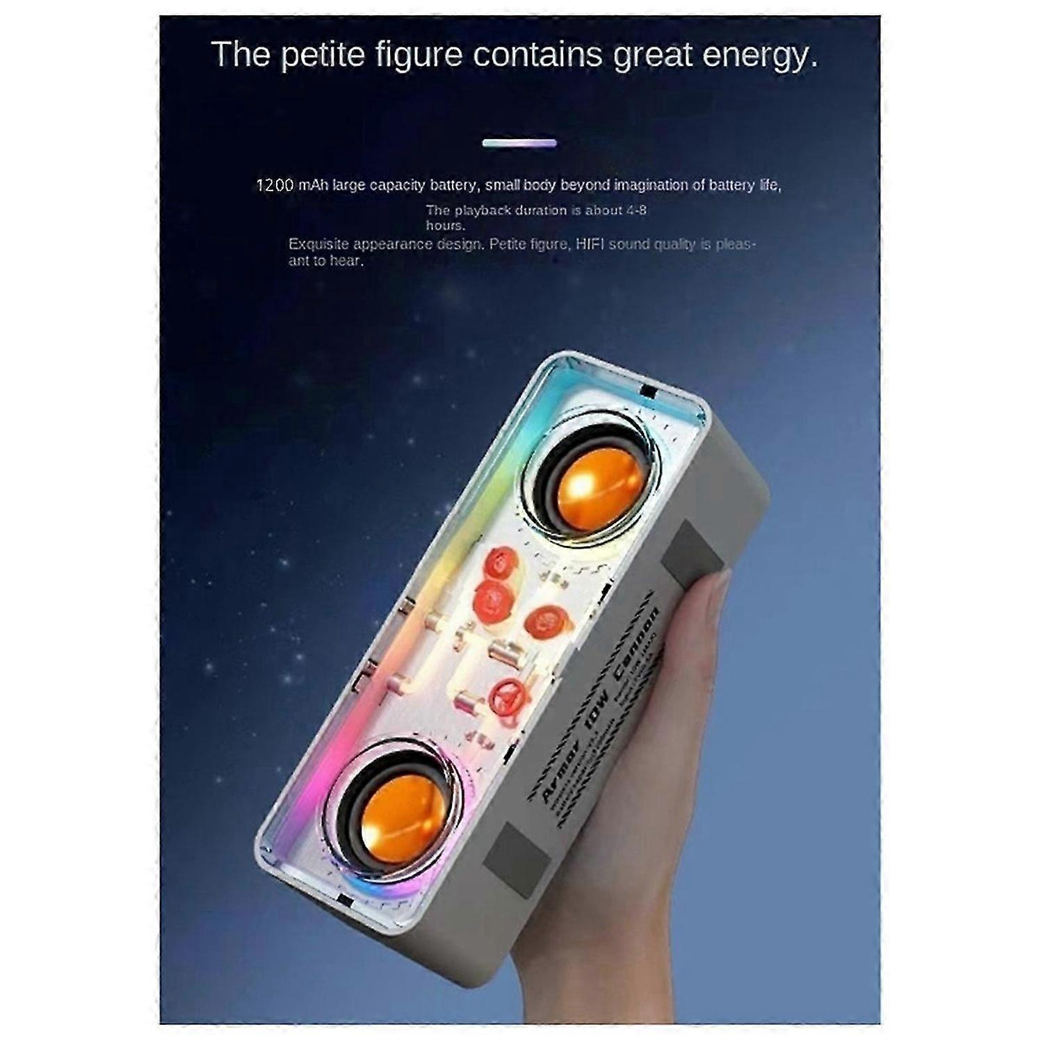 A39 Transparent Bluetooth Speakers Wireless Subwoofer Speaker, White