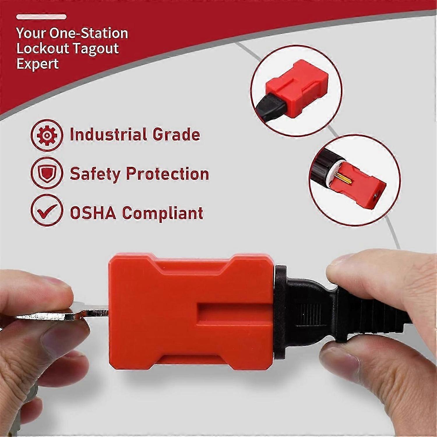 Plug Lock Electrical Cord Plug Lockout Device 2 Pack Outlet Locking Safety Lock Fits Electrical Shut