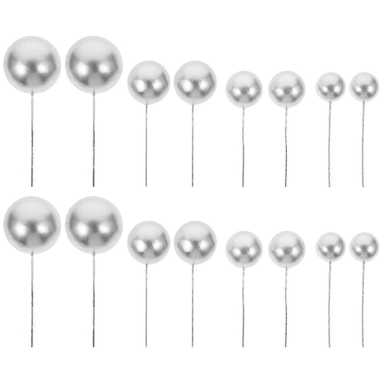 Silver Foam Balls for Cake Decorating, 20-Pack, Ideal for Desserts and Baking Projects