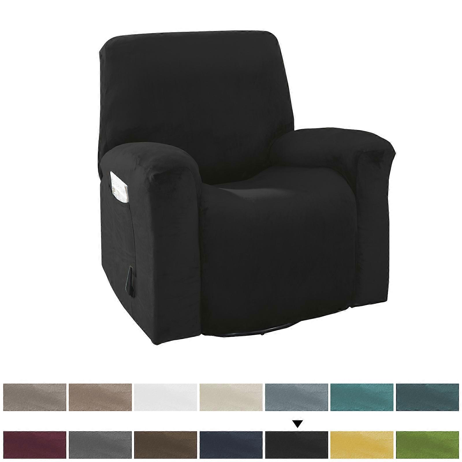 Brown Soft Sofa Cover with Side Pockets for Washing and Folding Stretch