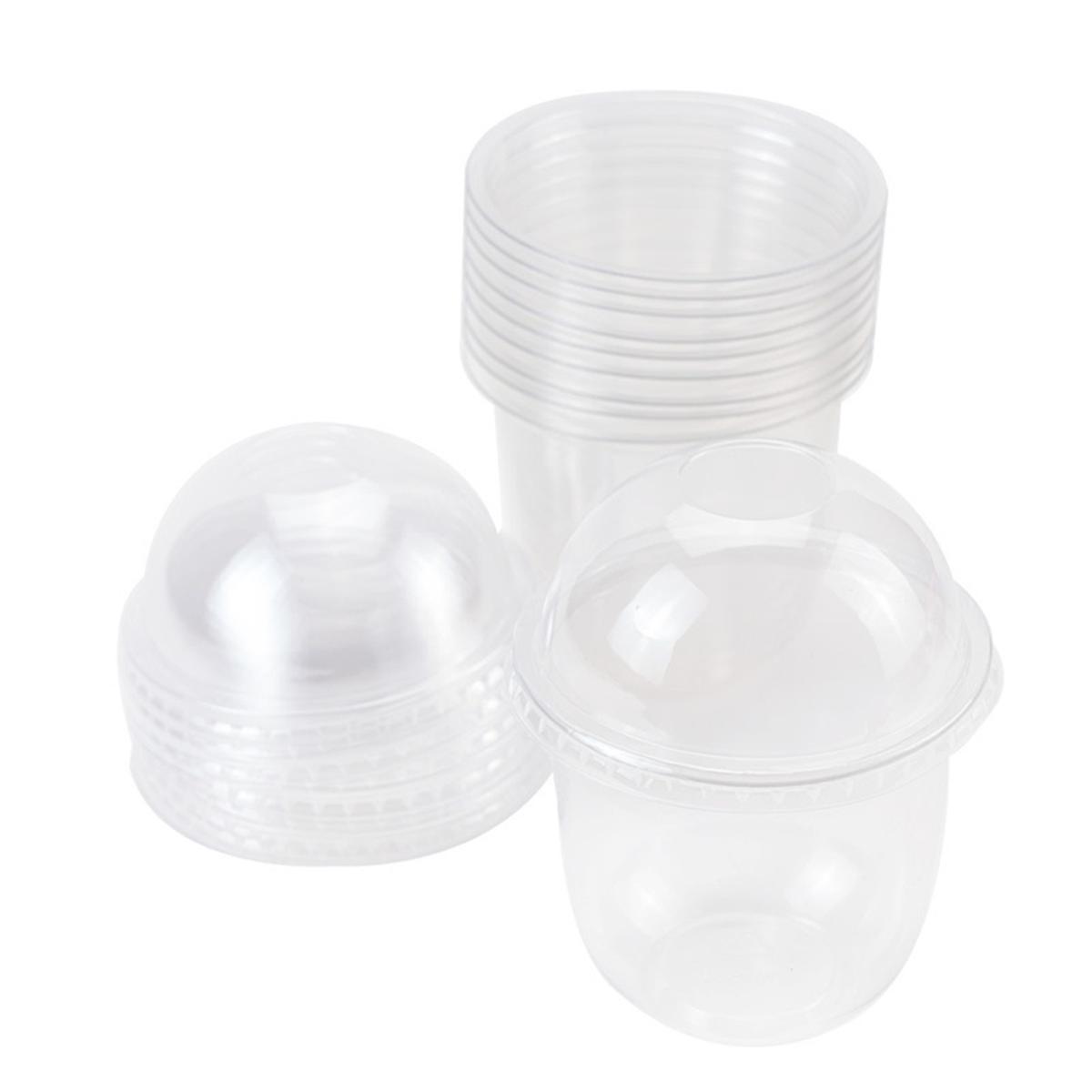 100PCS 360ML Dessert Cups with Lids Disposable Pudding Cups