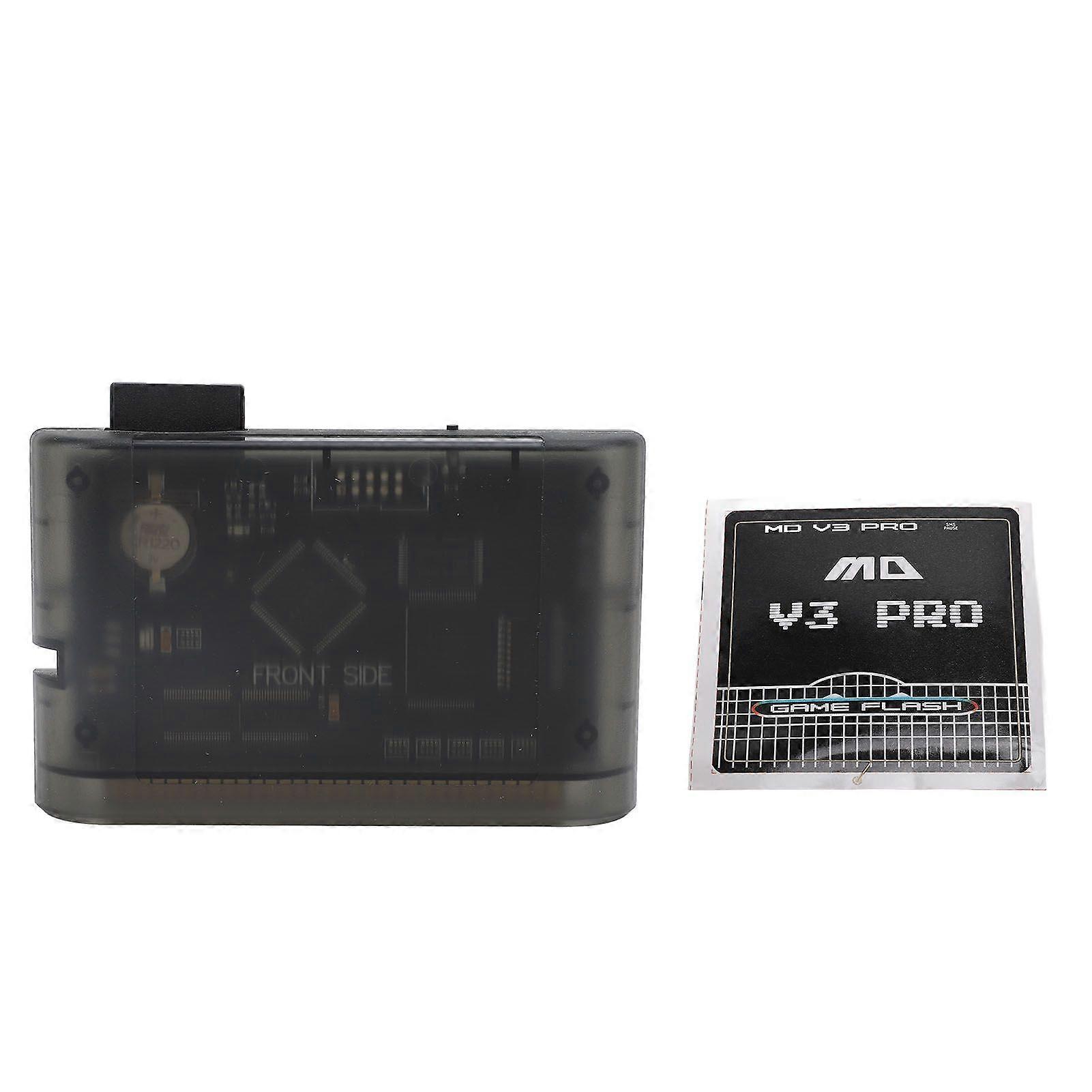 Game Cartridge for Mega Drive V3.0 Pro 3000 in 1 Game Cartridge for EDMD Remix MD V3 Game Consoles Transparent Black