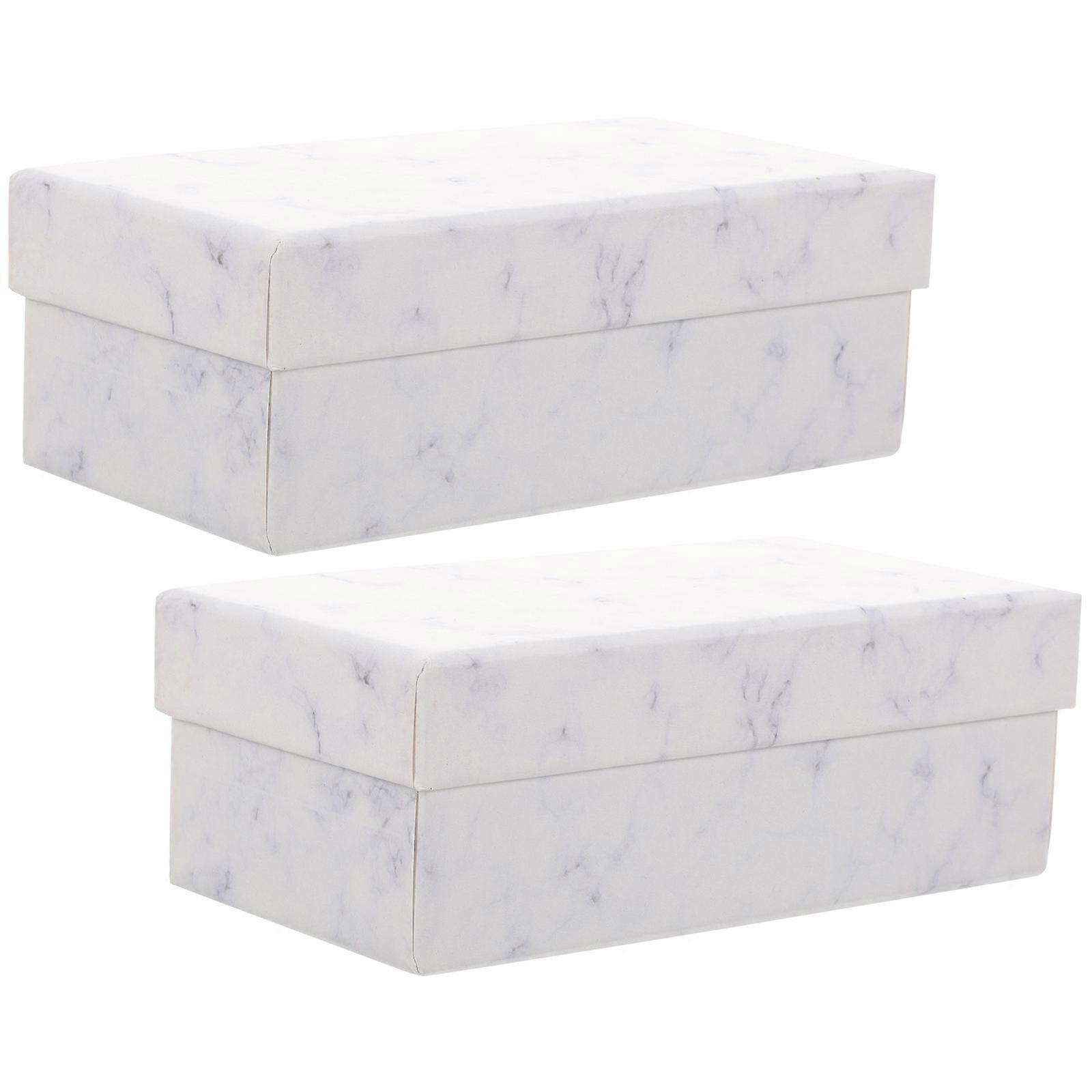 Assorted Color Gift Box Marble Pattern Jewelry Boxes for Packaging 6Pcs