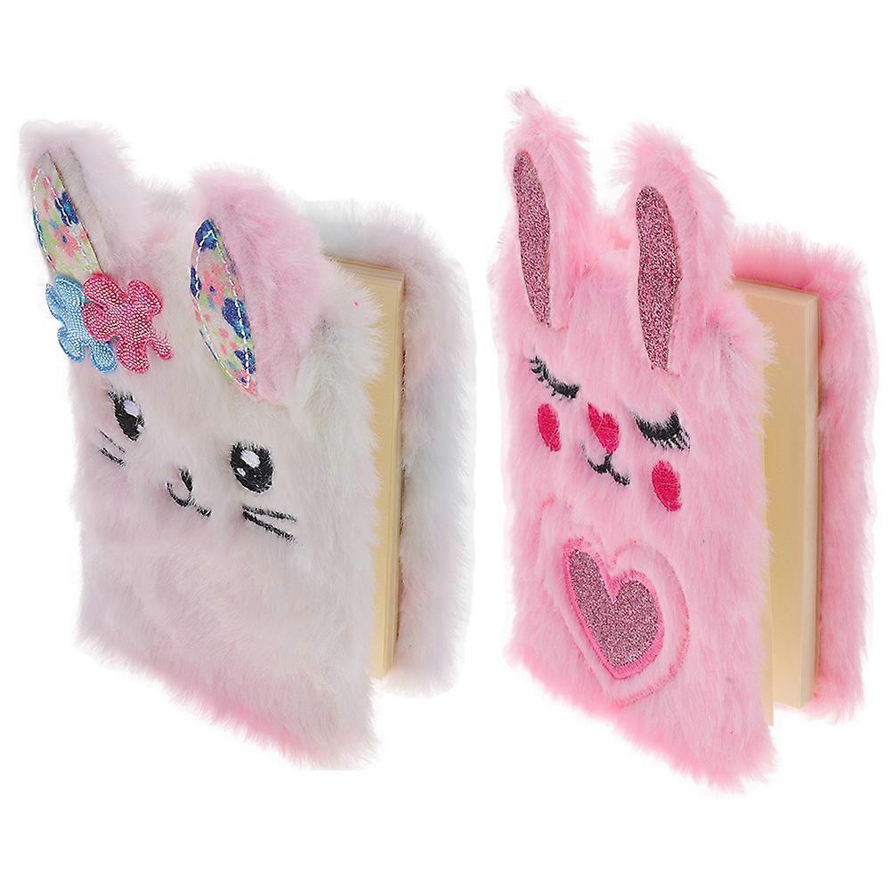 Multi-Function Note Book Rabbit Plush Cover Diary for Writing 6Pcs