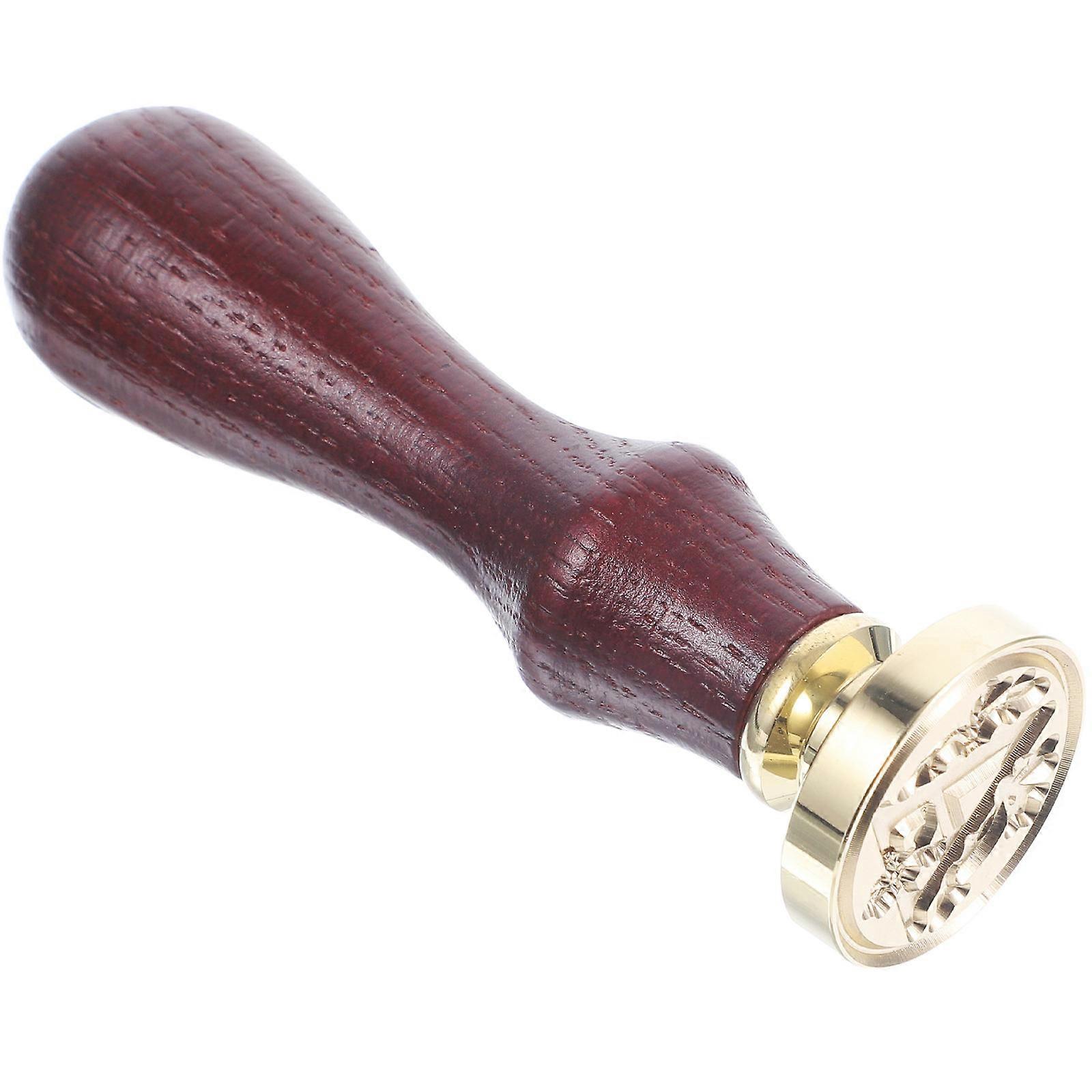 Envelope Seal Stamp for Letter 3Pcs Dark Brown Wood Copper Set