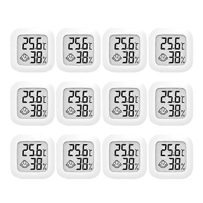 12Pcs LCD Digital Thermometer Hygrometer Indoor Room Sensor Gauge