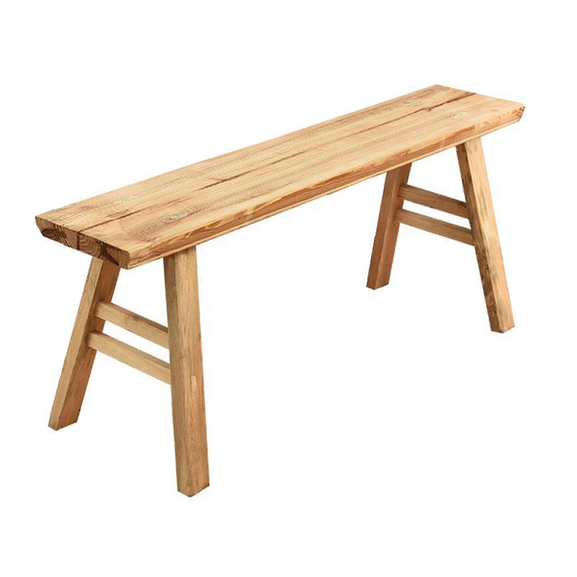 Farmhouse Wooden Bench for Entryway and Dining Room, Customizable Color Shoe Storage, Space-Saving Design 118x15x47cm