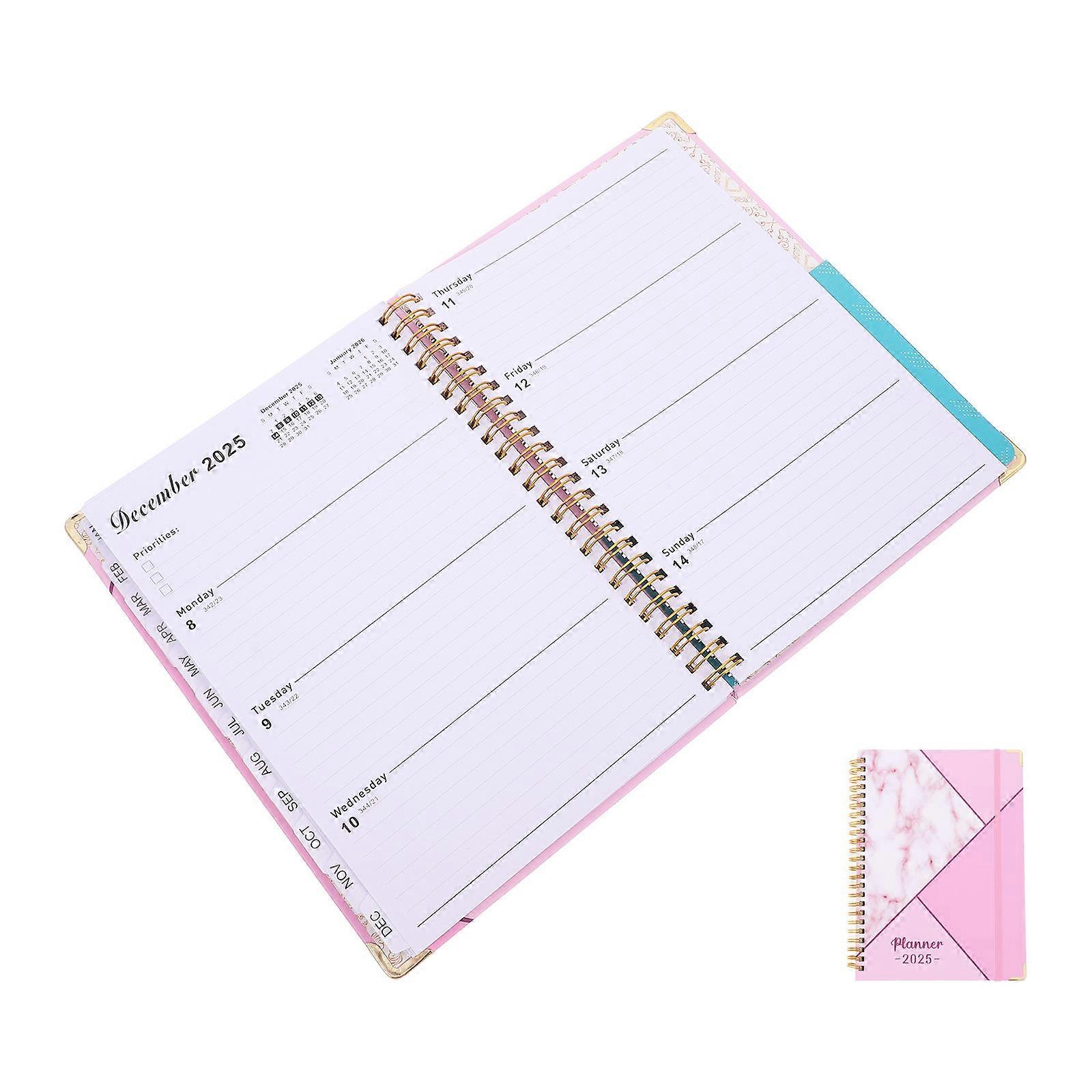 A5 Planner Notebook English Version For Task Organization Home Use Pink Color 4Pcs