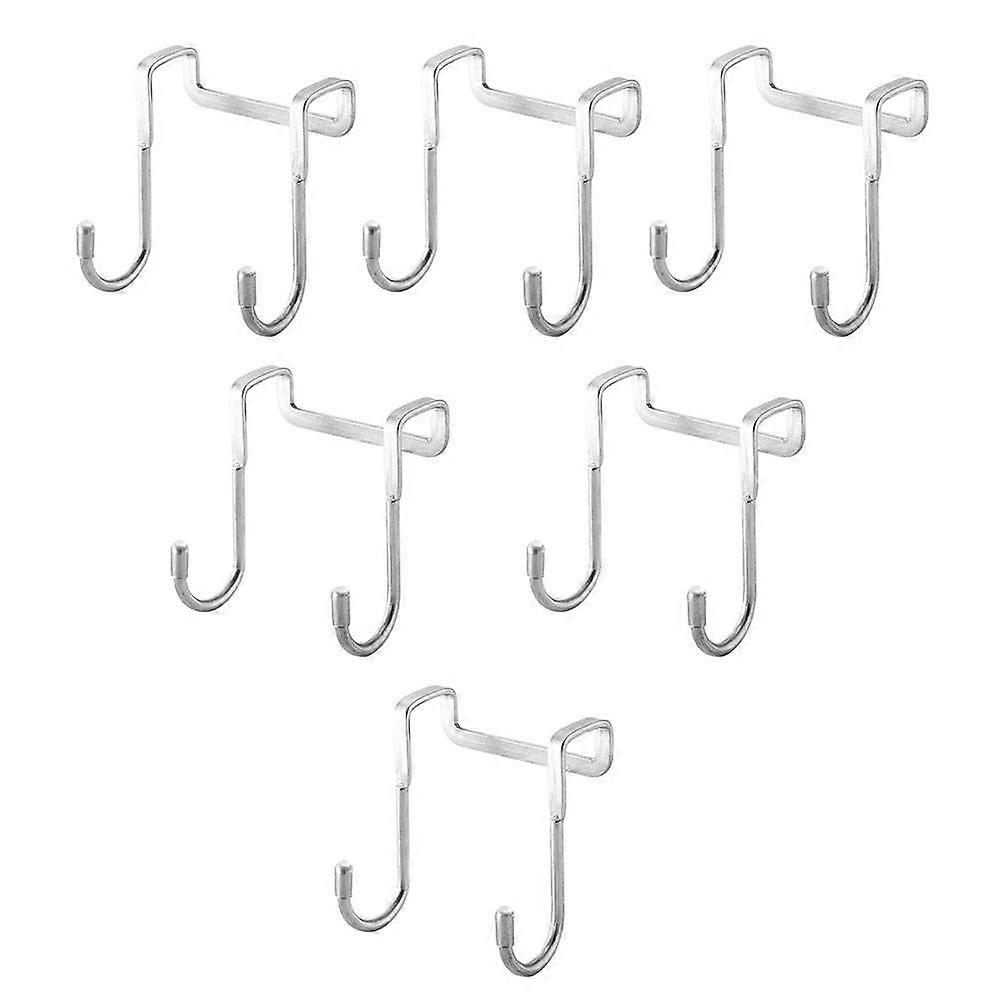 Household Door Hangers 12 Pcs Stainless Steel Hooks For Office Use No Installation Required Modern Style