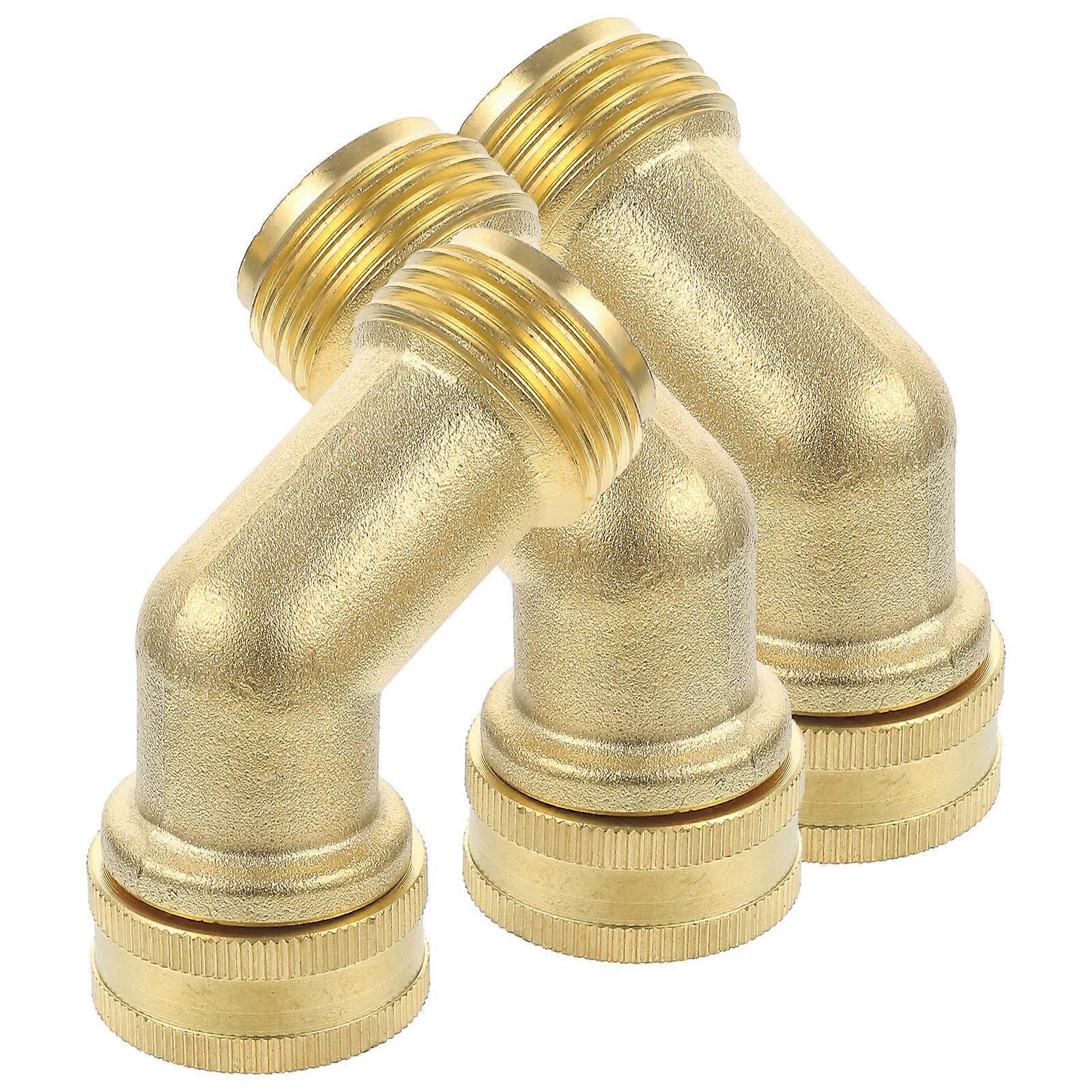 Elbow Water Connection Joints 6 Pcs Copper Connectors For Gardening System 7X2.8CM Golden