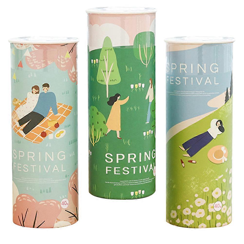 Cute Round Tissues For Car Cup Holder Wiping Face And Hands Assorted Color 9 Pcs