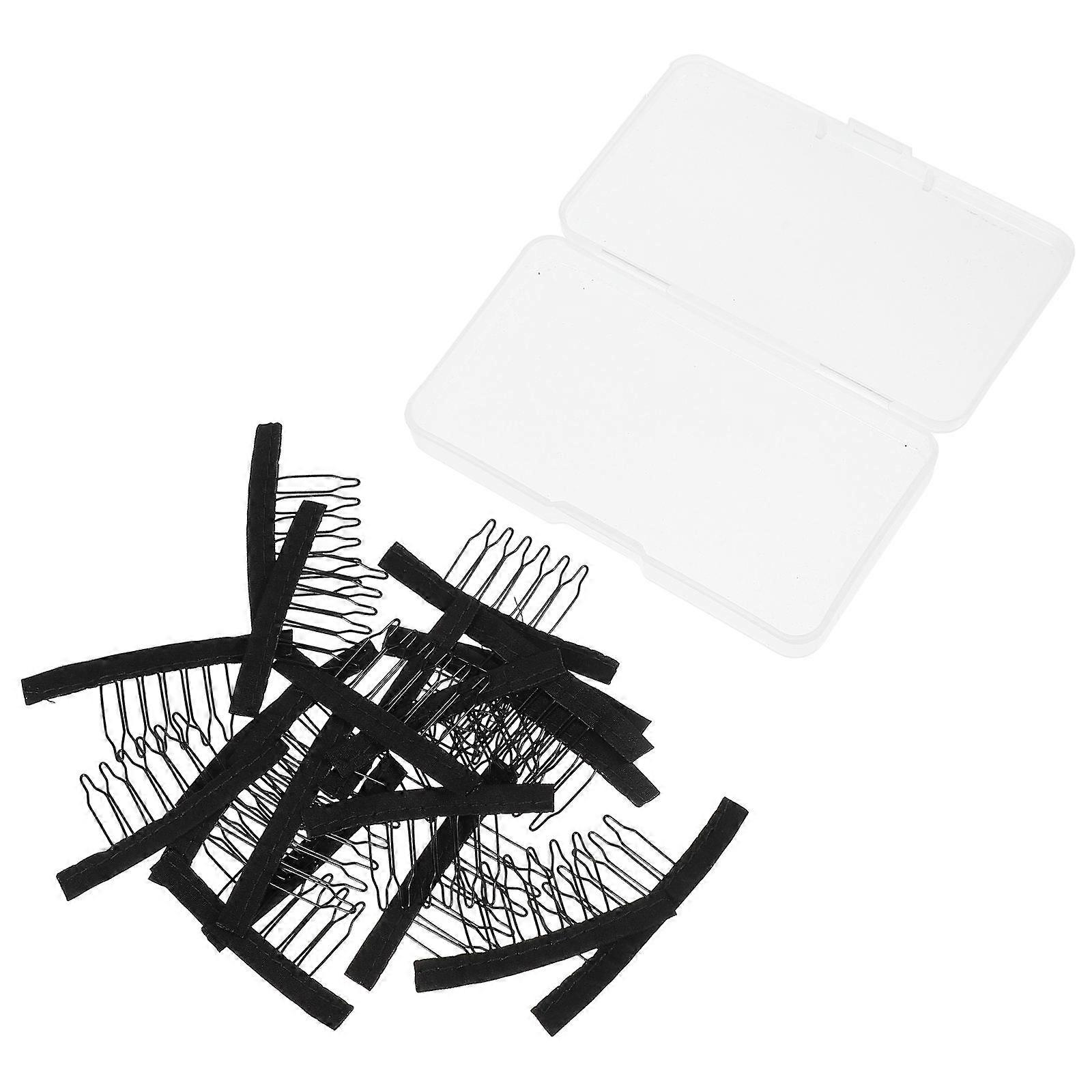 Wig Net Comb Clip Black Hair Piece Clip for 80Pcs Set
