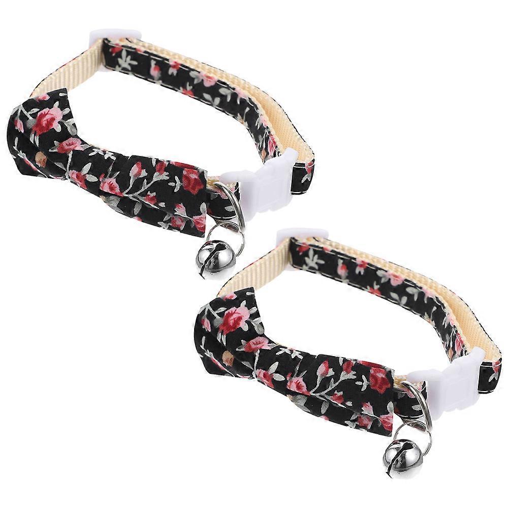 Adjustable Cat Collar With Bell 6 Pcs For Pets Bow Tie Design Comfortable For Christmas Party