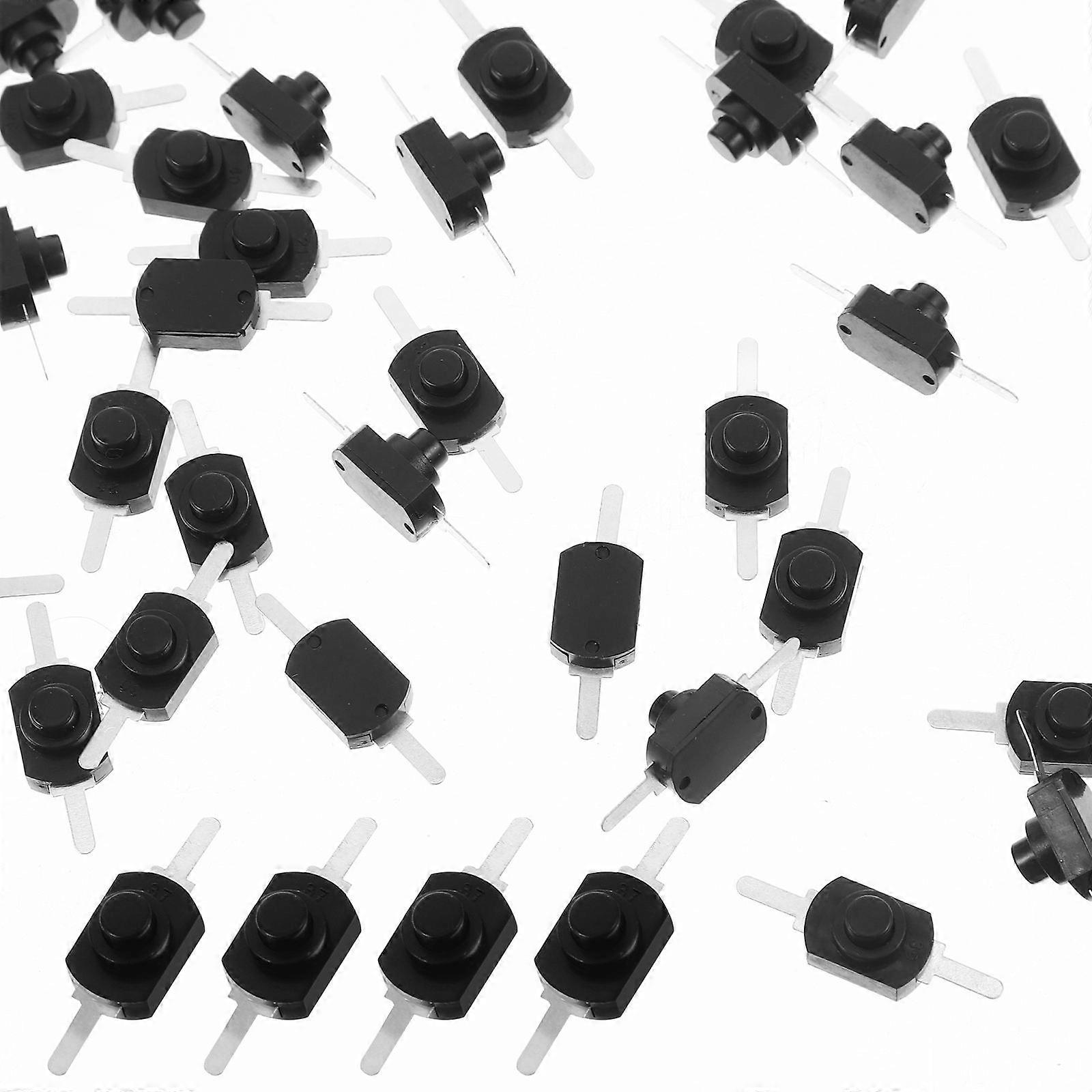 Black Mini Push Button Switch for Flashlight Latching Type 100Pcs