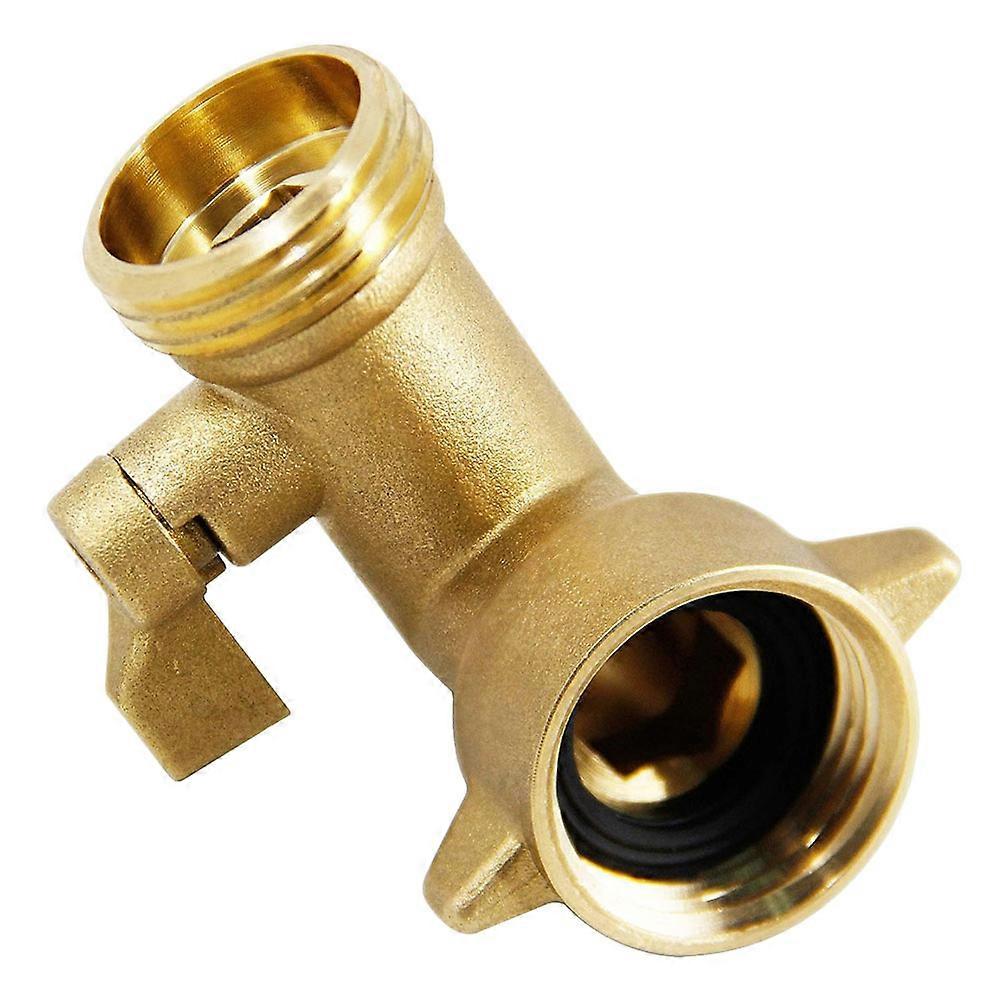 Golden Brass Hose Shut Off Valve with Right Angle Switch 2Pcs