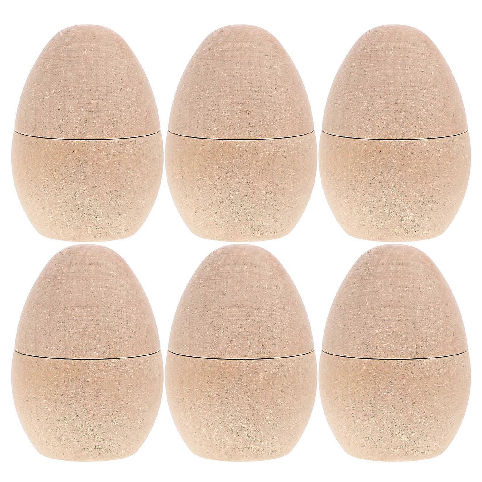 Wooden DIY Easter Eggs for Painting 18Pcs Hand Painted Table Decor