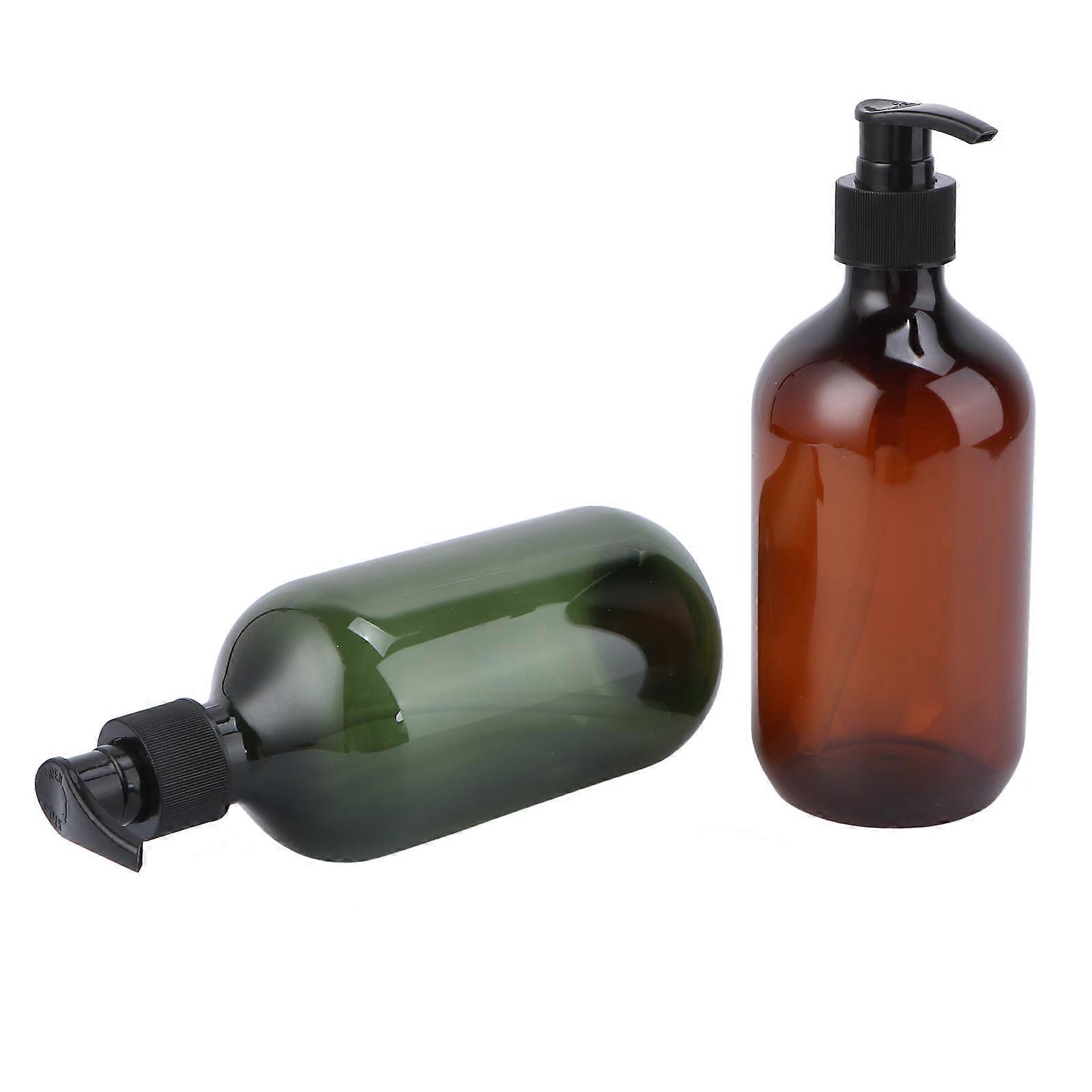Empty Shower Gel Bottle 500ml For Bathroom Use Round Shoulder Shape Screw Pump 2Pcs