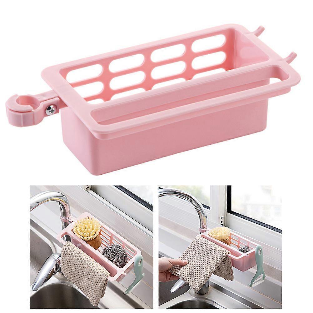 Drain Design Sink Storage Holder 2Pcs Pink Kitchen Faucet Clip For Household Use With Multi-Function