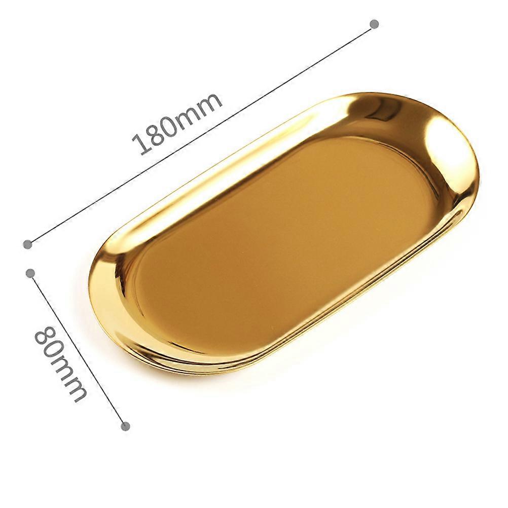 Stainless Steel Serving Platter Nordic Style Small Golden Simple and Elegant Design 1Pcs