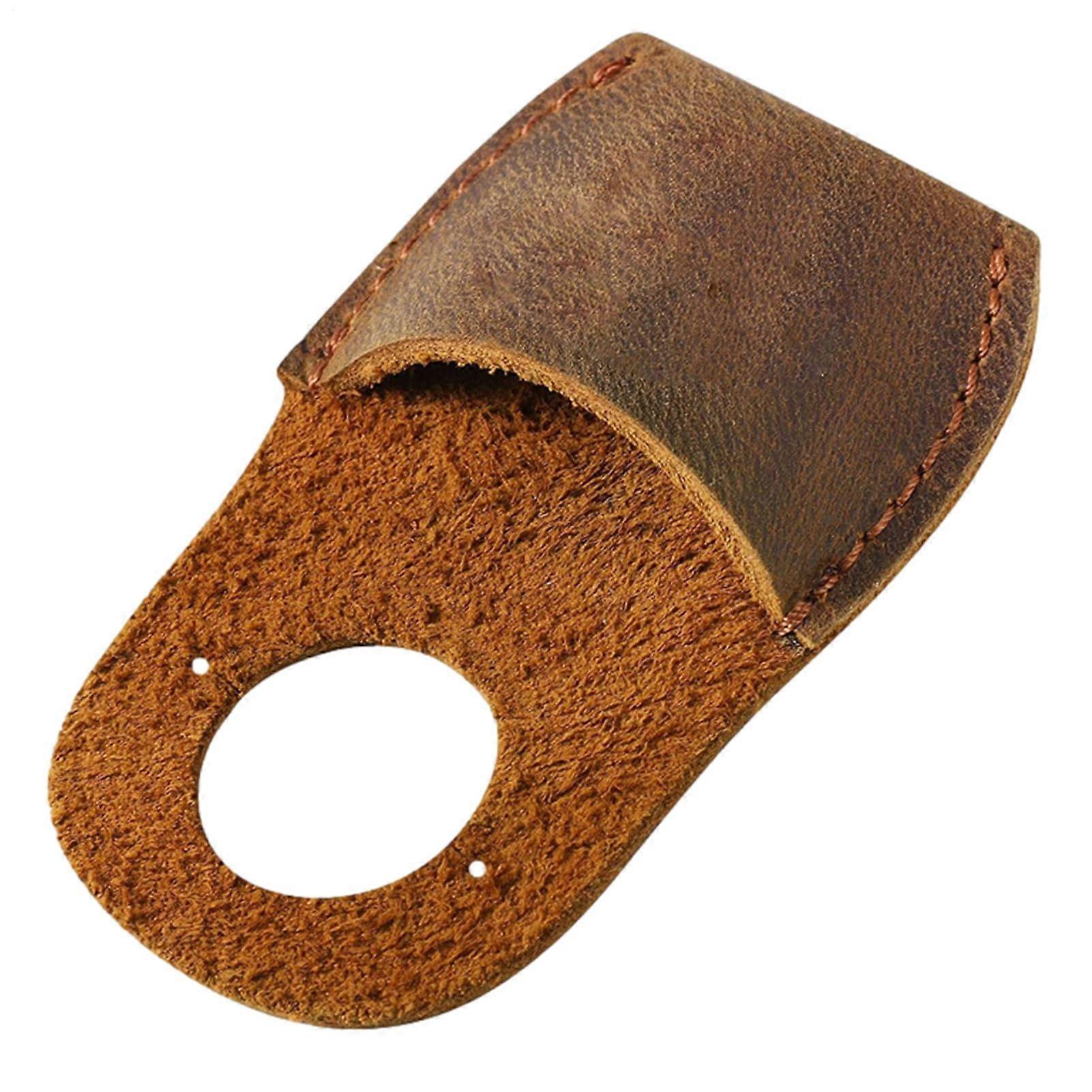 Leather Fingertip Shield For Wood Carving Open Safety Cover Stitching Aid Needle Felting Accessory Embroidery Cap