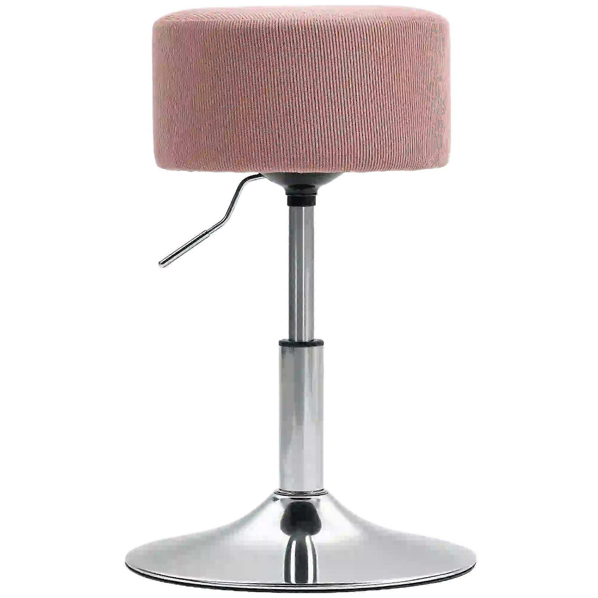Padded Bar Stool Metal Frame Cord Look Adjustable Swivel Pink