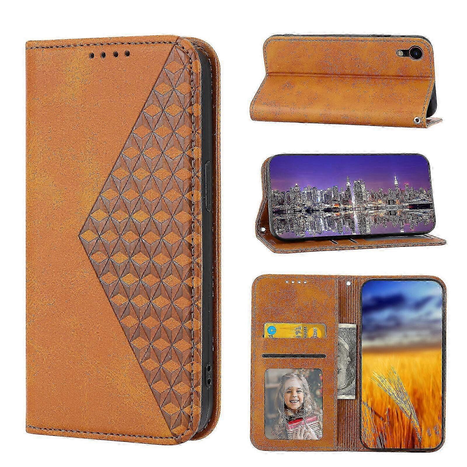 For iPhone Xr Case, Leather Wallet Flip Case With Strap
