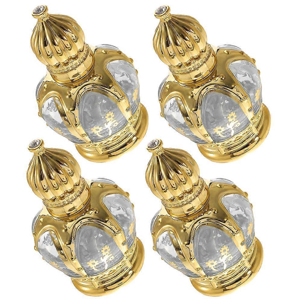 Mini Perfume Container 4Pcs Refillable Glass Bottles Perfect For Travel 15ml Elegant Design With Round Roller Ball