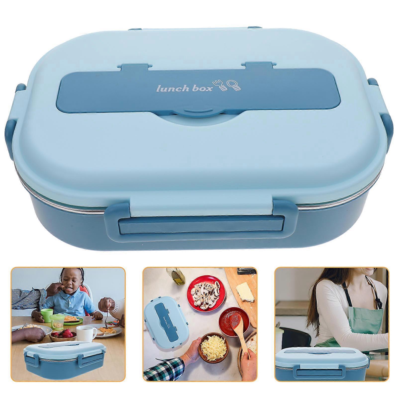 Bento Container 2Pcs Lunch Holder For Home Use And Picnic 26X17CM Blue And Lightweight