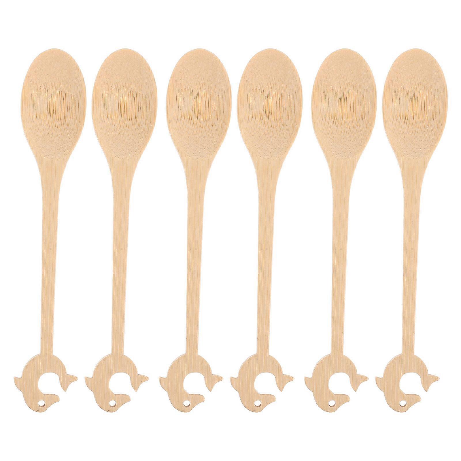 Bamboo Small Wooden Spoons for Dessert Serving 30Pcs Set