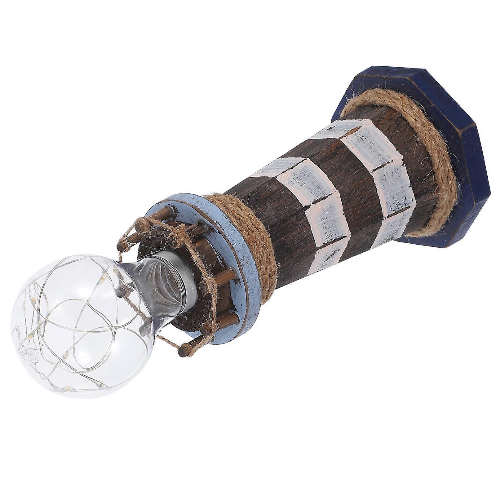 LED Lighthouse Retro Desktop Light for Coastal Room Decorations 3Pcs