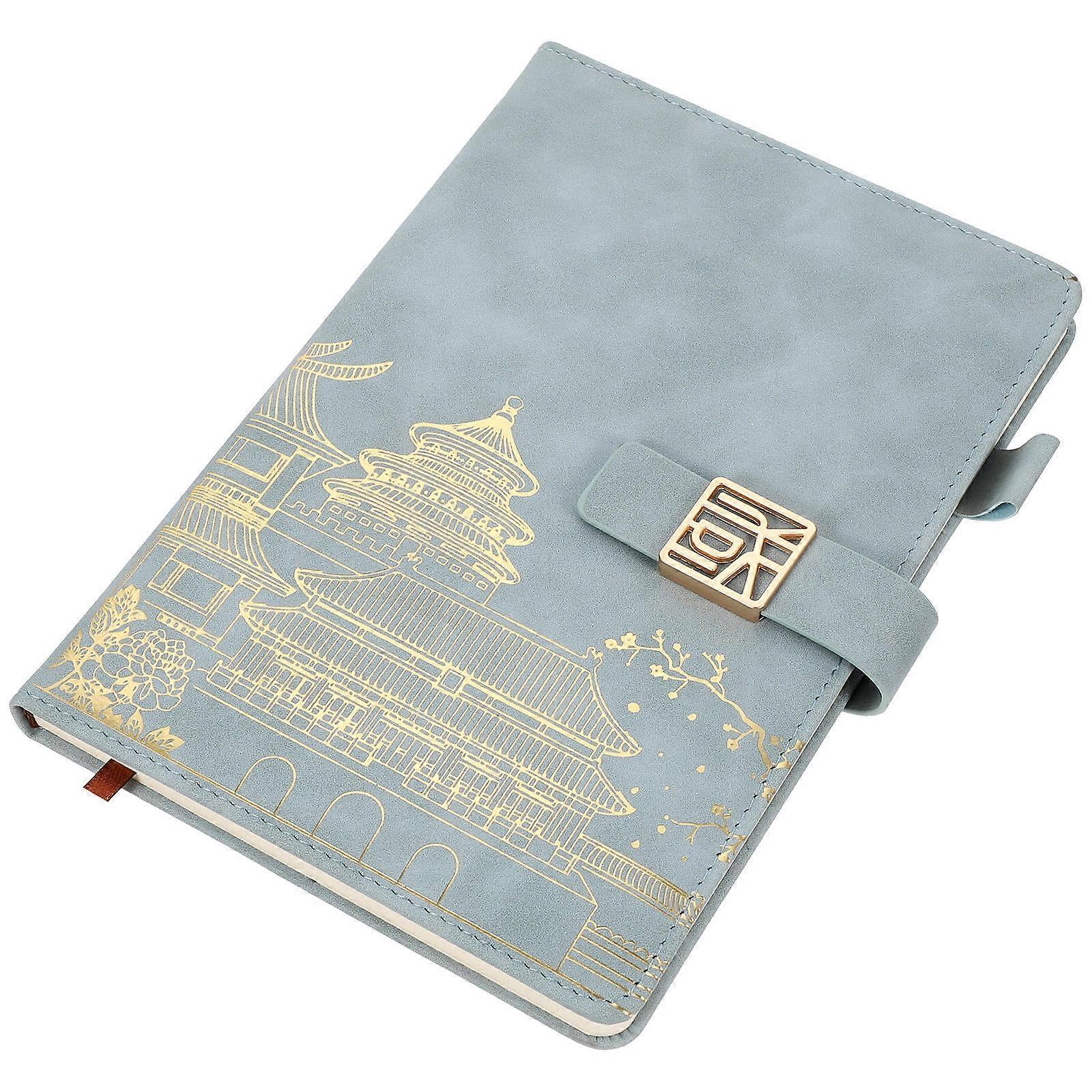 Thickened Notebook 4Pcs Decorative Daily Use Notepad With Buckle Closure For Gift Giving Occasions Sky-Blue