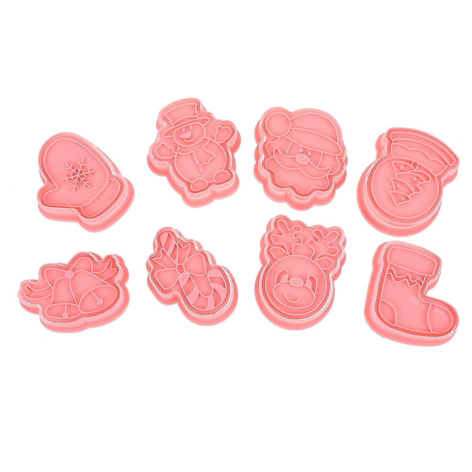 Biscuit Embossing Mold Christmas Cake Mold for 8Pcs DIY Baking Tools