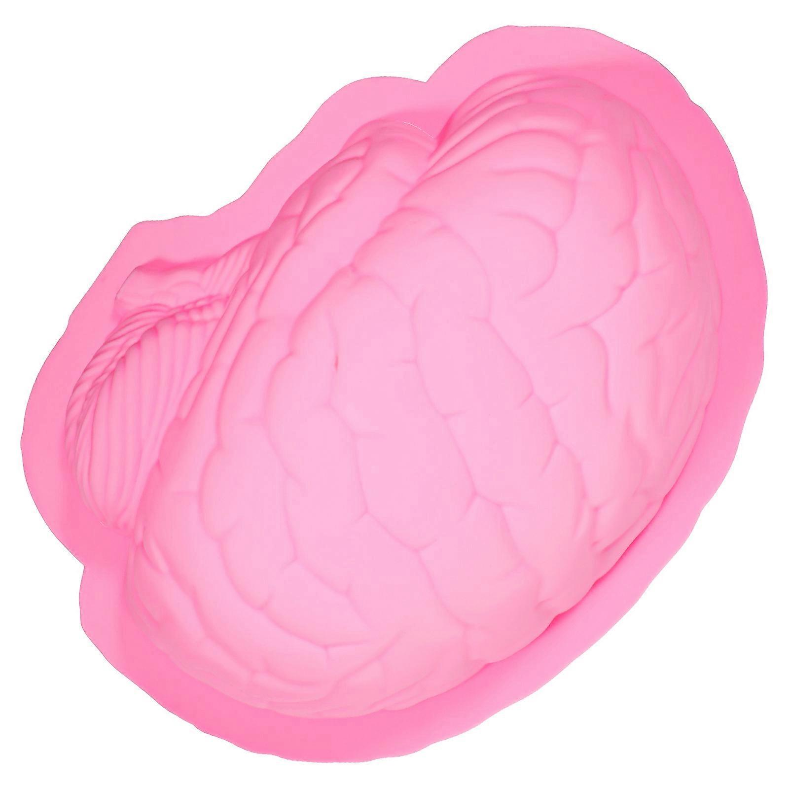 Brain Shaped Cake Mold for Baking 3Pcs Pink Silicone Baking Mold