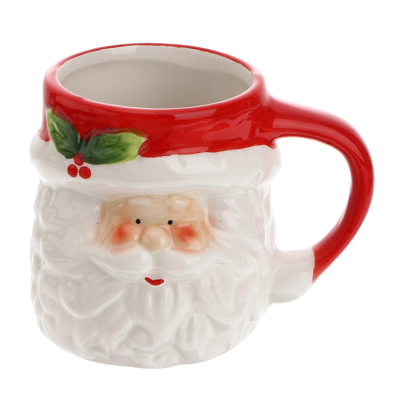 Santa Claus Ceramic Cup for Milk Serving 3Pcs Practical Christmas Cups