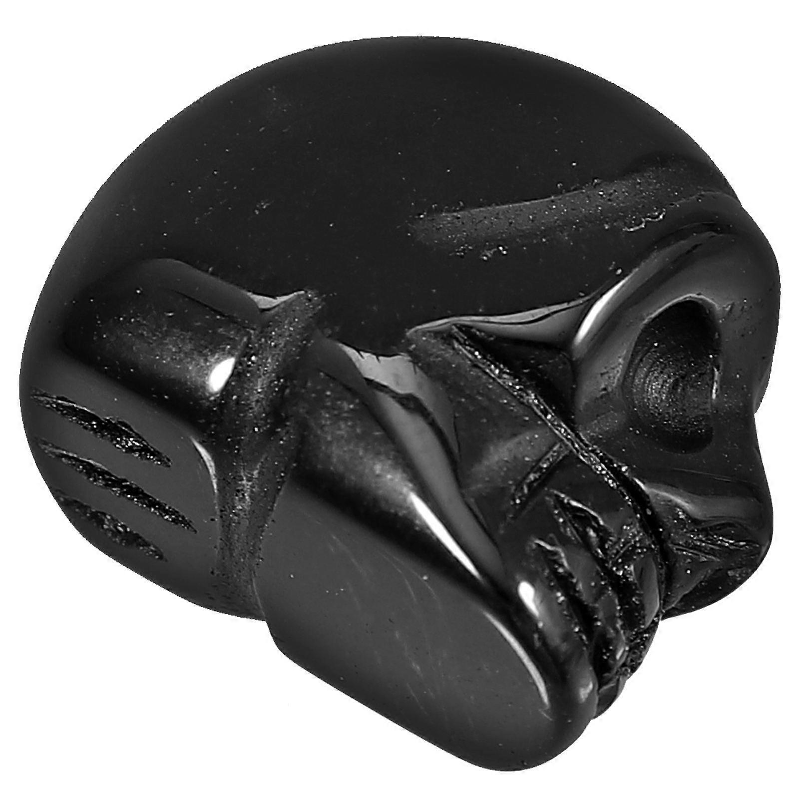 Decorative Skulls Skull Statue For Haunted House Black Color Obsidian Material Tricky Prop 1Pack