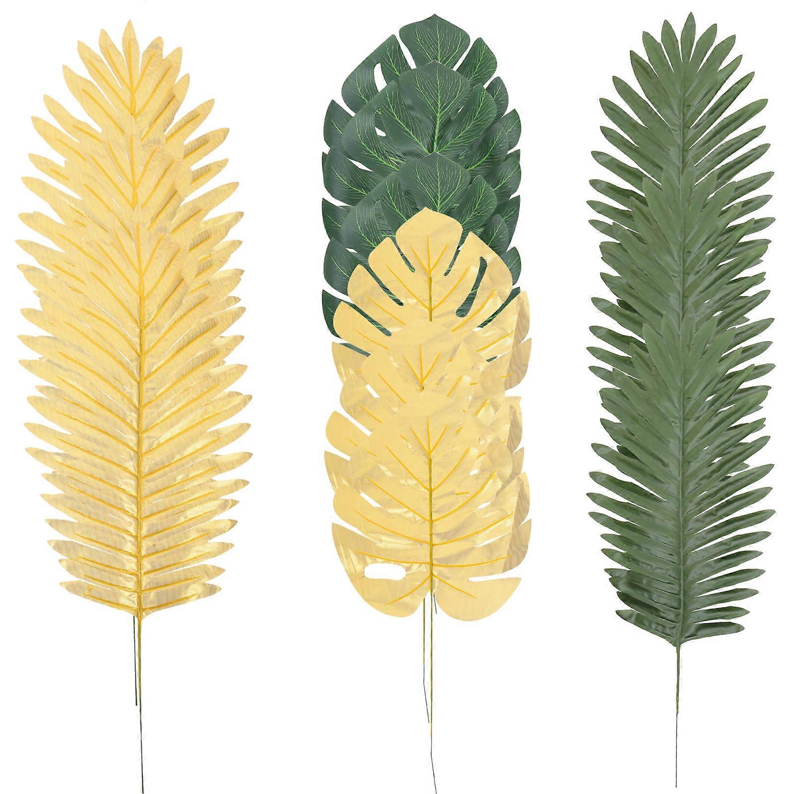 Decorative Leaves Coconut Leaf Shape Realistic Style For Party Wedding 12Pcs