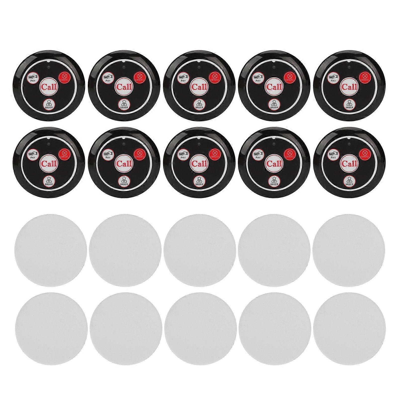 10pcs Wireless Pager Call Button RF Wireless Waterproof Restaurant Call Buttons with ABS Shell for 433.92MHz Host Display