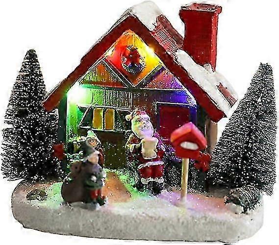 Décorations de Noël lumineuses en résine, objets de collection rétro, petits cadeaux de Noël