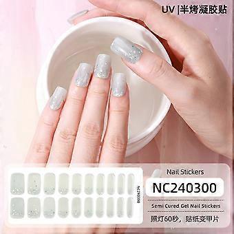 Neue Farbverlauf-Regenbogen-Gel-Nagelaufkleber, Phototherapie, halbhärtende UV-Nagelaufkleber, 20 Fingerlampen-Gel-Nagelaufkleber, NC240300 Nagelaufkleber + Papierbox
